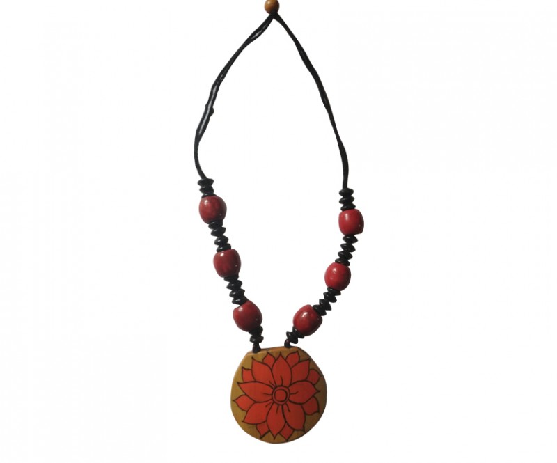 Torch Lily Bamboo Crafted Necklace